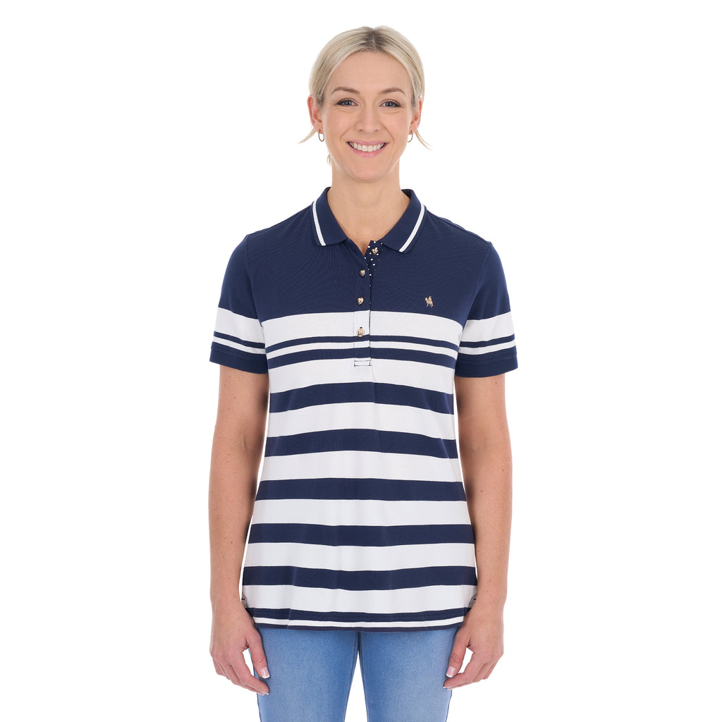 Thomas Cook Womens Blaire S/S Polo (T6S2512058) Navy/White