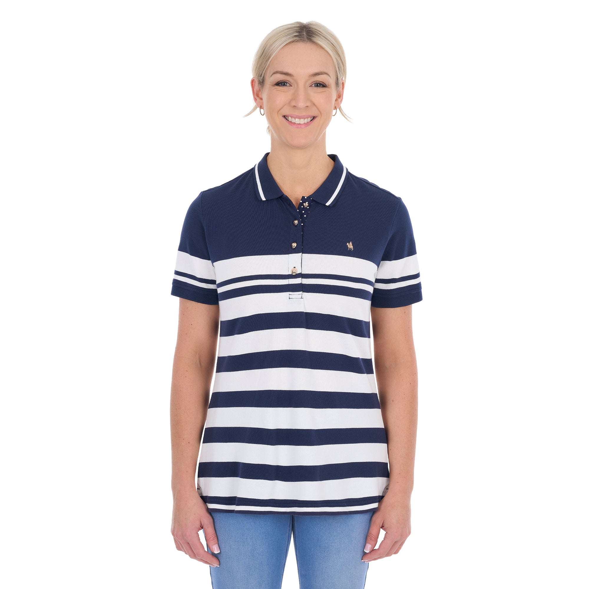 Thomas Cook Womens Blaire S/S Polo (T6S2512058) Navy/White