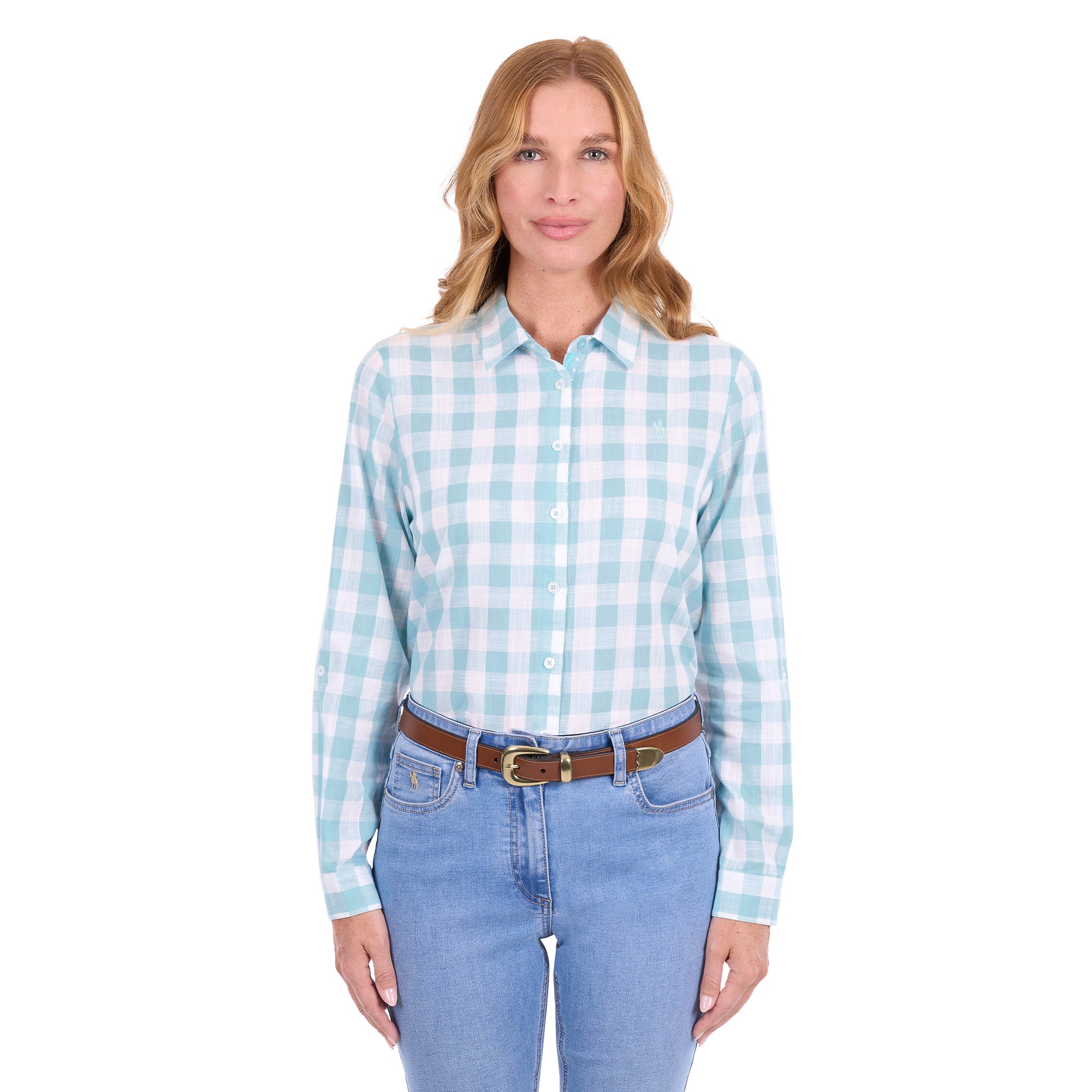 Thomas Cook Womens Eliza L/S Shirt (T6S2130065) Pastel Turquoise/White
