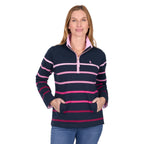 Thomas Cook Womens Gemma 1/4 Zip Rugby (T6W2527075) Pink/Navy