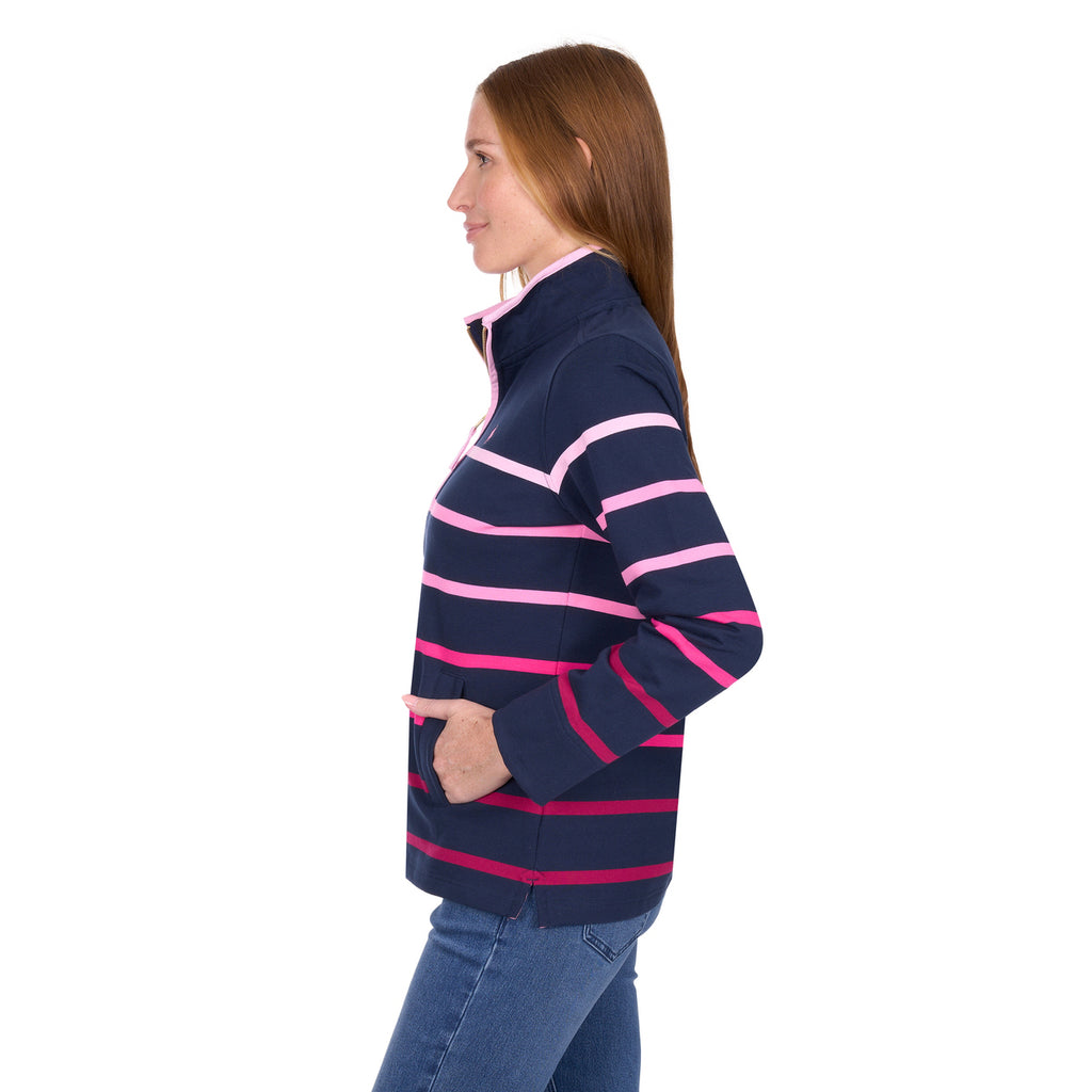 Thomas Cook Womens Gemma 1/4 Zip Rugby (T6W2527075) Pink/Navy