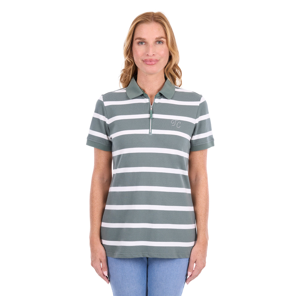 Thomas Cook Womens Lani S/S Polo (T6S2551056) Khaki/White