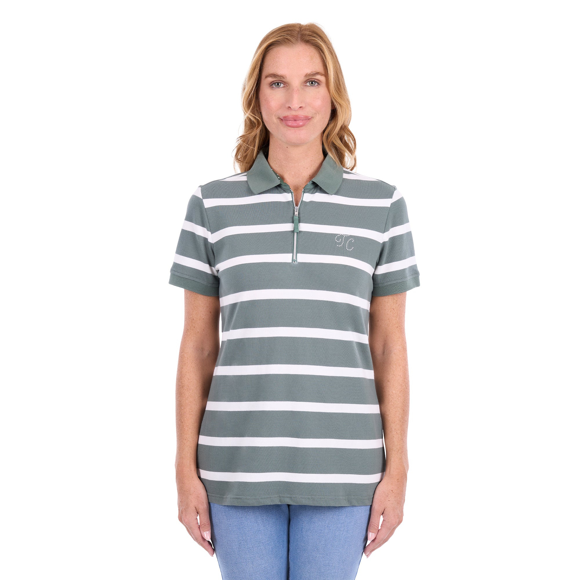 Thomas Cook Womens Lani S/S Polo (T6S2551056) Khaki/White