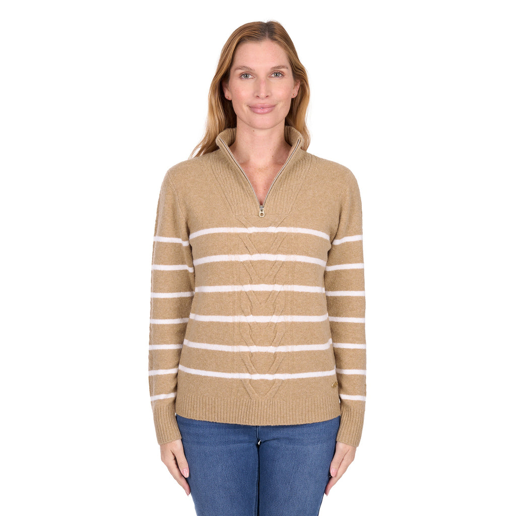 Thomas Cook Womens Luna 1/4 Zip Jumper (T6W2563096) Tan Marle