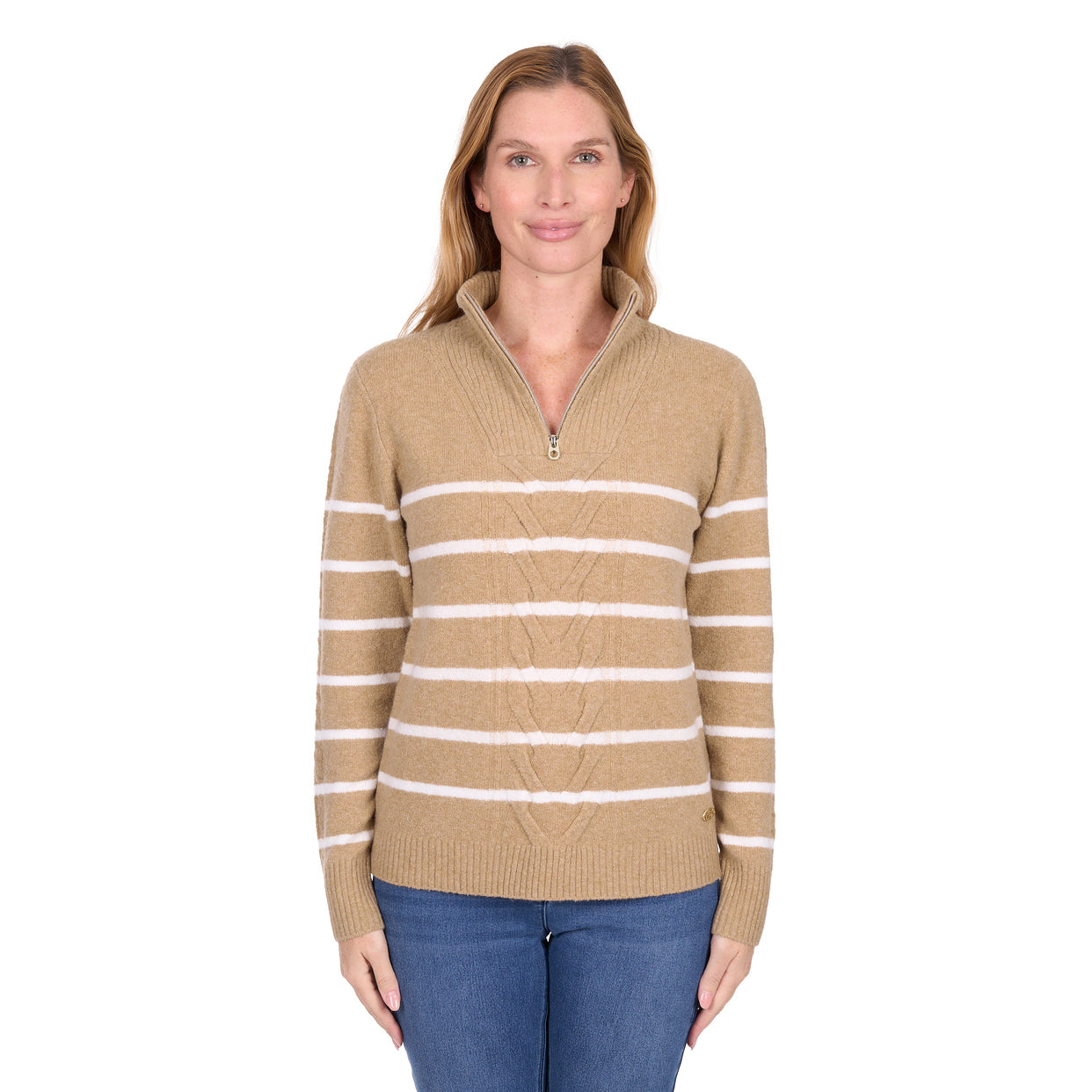 Thomas Cook Womens Luna 1/4 Zip Jumper (T6W2563096) Tan Marle