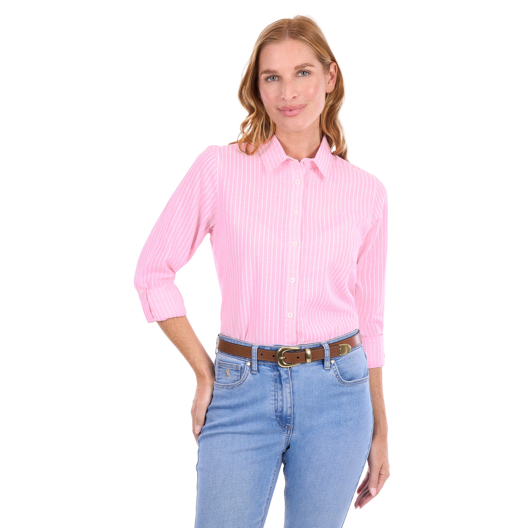 Thomas Cook Womens Penny L/S Shirt (T6S2130079) Rose Pink/White