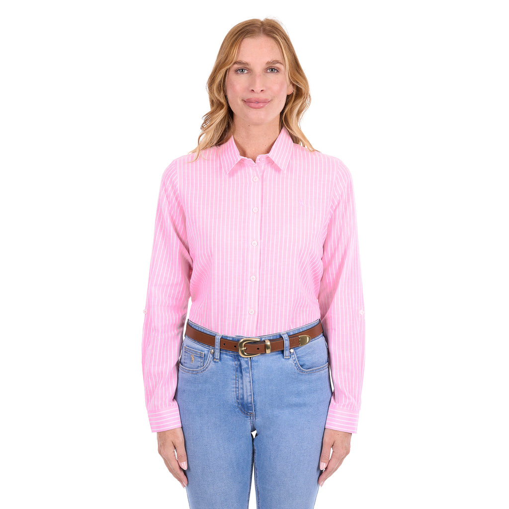 Thomas Cook Womens Penny L/S Shirt (T6S2130079) Rose Pink/White