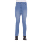 Light wash blue Thomas Cook Women's Suzie Slimmer Leg Jeans 32 Leg (TCP2215128) shown on a model from the waist down, paired with black boots against a plain white background.