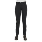 Black Thomas Cook Women's Suzie Slimmer Leg Wonder Jeans 32 Leg (TCP2215128) shown on a model from the waist down, paired with brown leather boots against a plain white background.