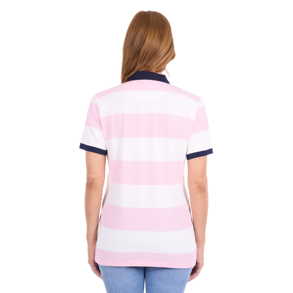 Thomas Cook Womens Tessa S/S Polo (T6S2523054) Pale Pink/White