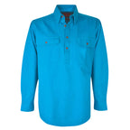 Thomas Cook Heavy Drill 1/2 Button L/S Shirt (TCP1120163) Aqua