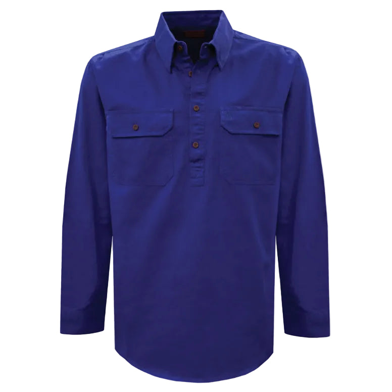 Thomas Cook Heavy Drill 1/2 Button L/S Shirt (TCP1120163) Cobalt