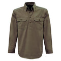 Thomas Cook Heavy Drill 1/2 Button L/S Shirt (TCP1120163) Mushroom Ghost Image