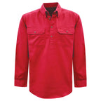 Thomas Cook Heavy Drill 1/2 Button L/S Shirt (TCP1120163) Tomato