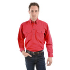 Thomas Cook Heavy Drill 1/2 Button L/S Shirt (TCP1120163) Tomato