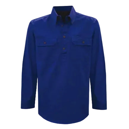 Thomas Cook Light Drill 1/2 Button L/S Shirt (TCP1126005) Cobalt