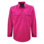 Thomas Cook Light Drill 1/2 Button L/S Shirt (TCP1126005) Hot Pink [SD]