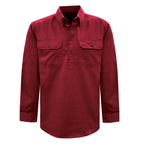 Thomas Cook Light Drill 1/2 Button L/S Shirt (TCP1126005) Red