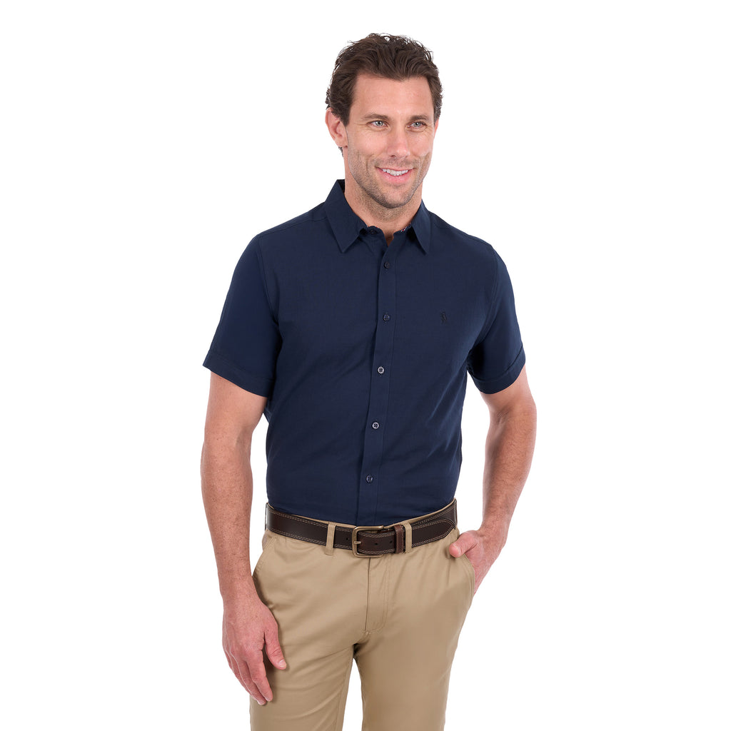 Thomas Cook Mens TC Linen SS Shirt Navy