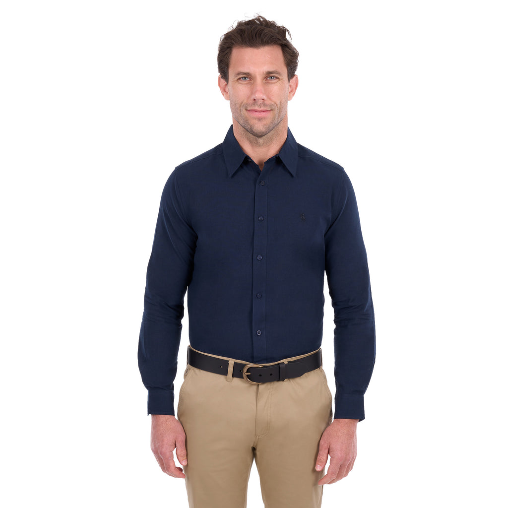 Thomas Cook Mens TC Linen LS Shirt Navy