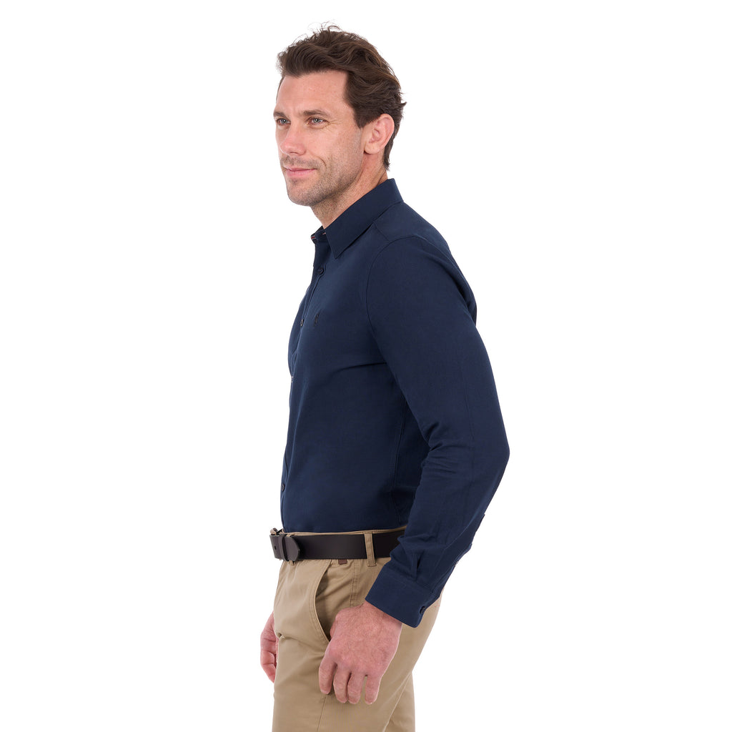 Thomas Cook Mens TC Linen LS Shirt Navy