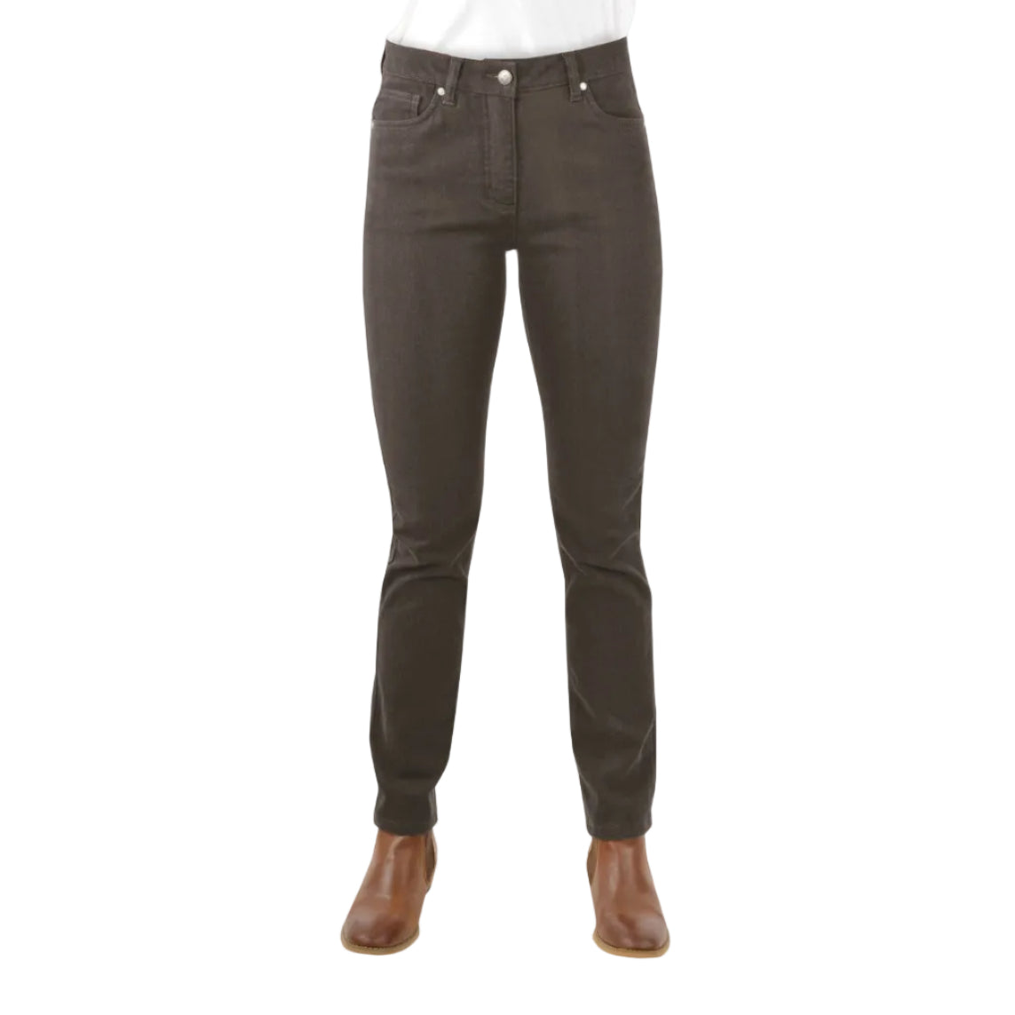Thomas Cook Womens Coloured Wool Denim Wonder Jeans - 32 Leg (TCP2215171) Greystone