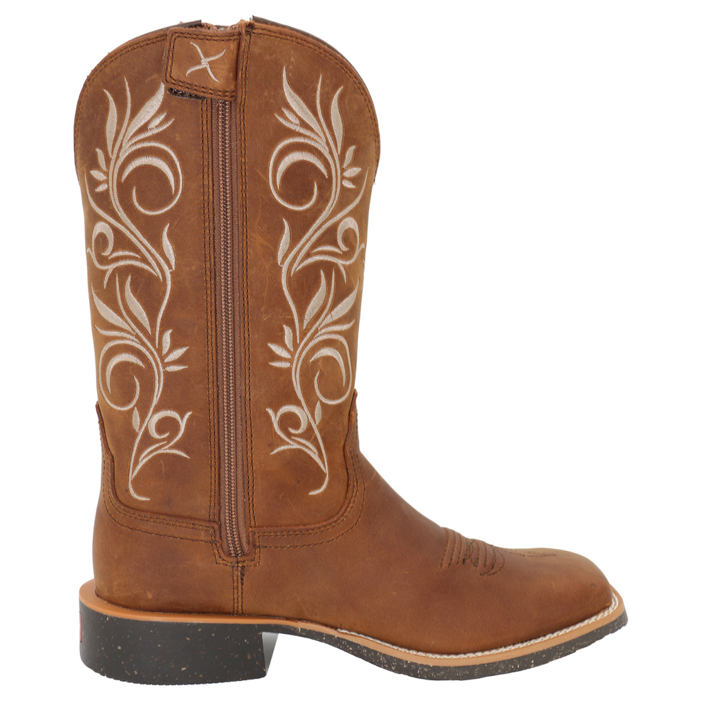 Twisted X Womens 11 Tech X2 Zip Western Boots (TCWXTR023) Oiled Brown/Brown
