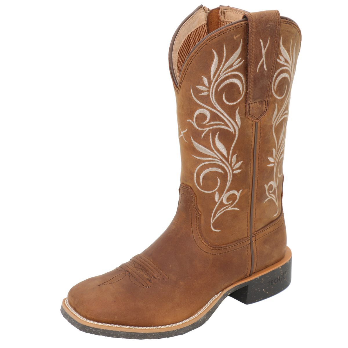 Twisted X Womens 11 Tech X2 Zip Western Boots (TCWXTR023) Oiled Brown/Brown