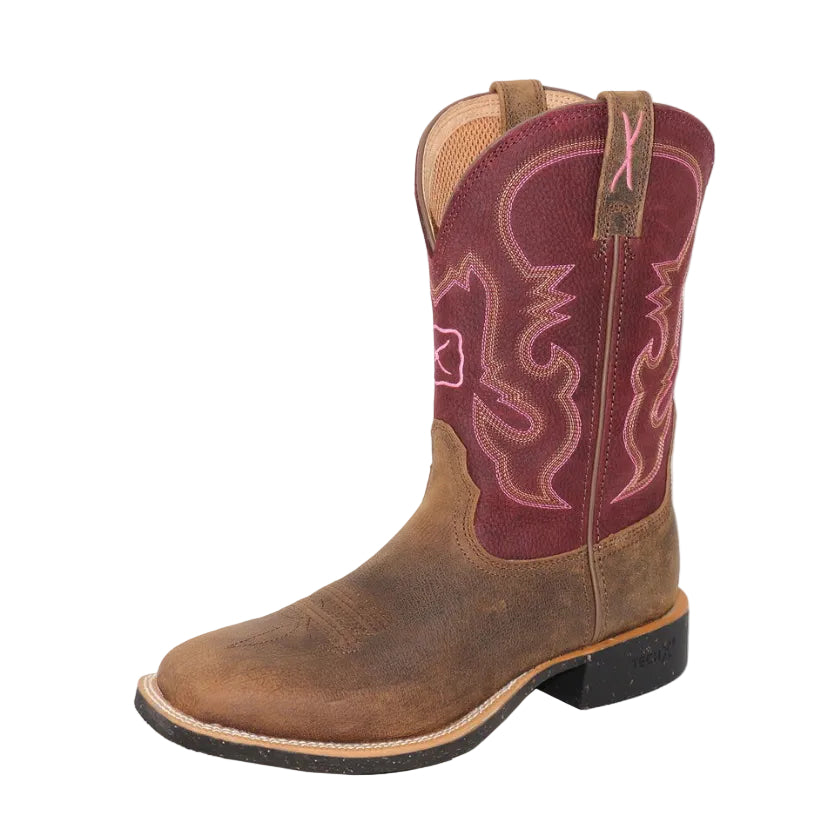 Twisted X Womens 11" Pink Tech X2 Western Boots (TCWXTR017) Brunette/Oxblood