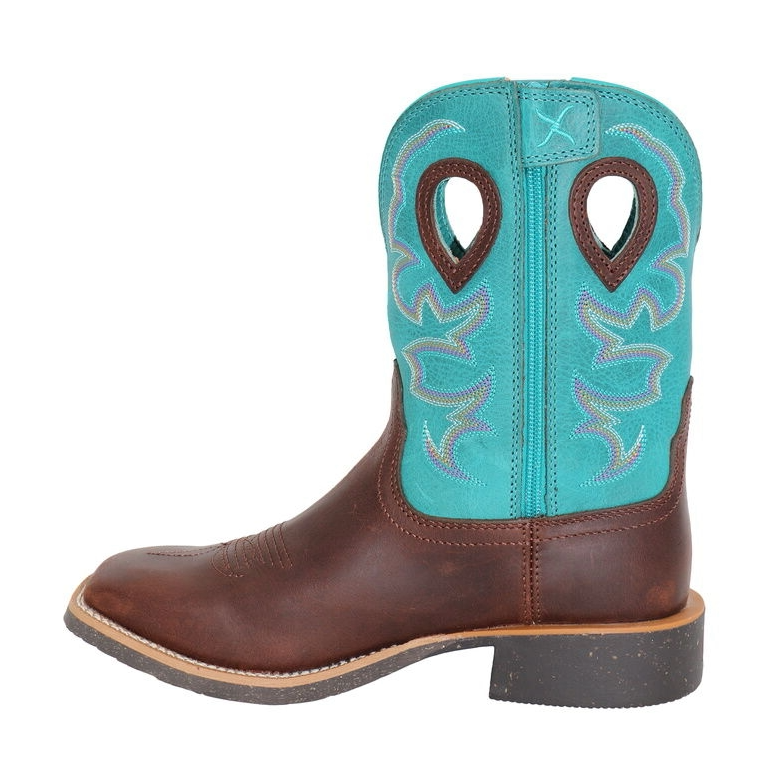 Twisted X Womens 9" Tech X2 Zip Western Boots (TCWXTR016) Chocolate Truffle/Blue Ocean