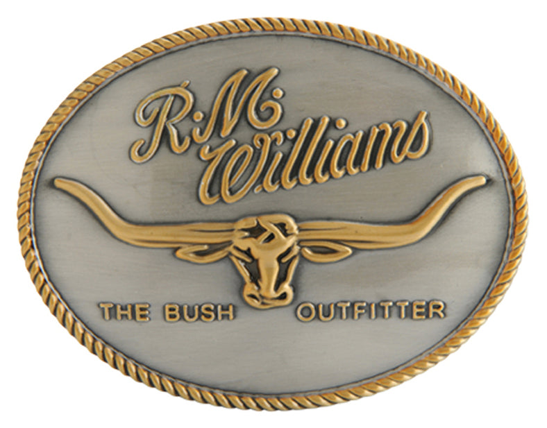 R.M.Williams Trophy Belt Buckle (CG219) Silver/Gold