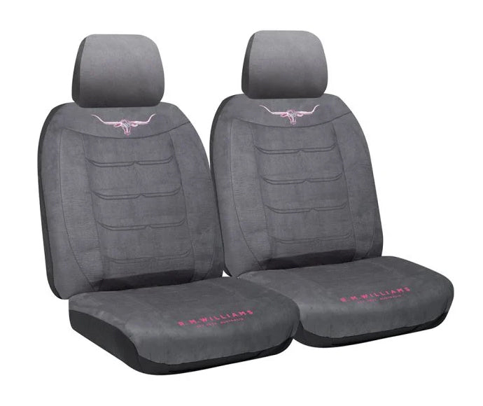 R.M.Williams Jillaroo Suede Velour Seat Covers (VLRMWJBX-GRY30) Grey 30