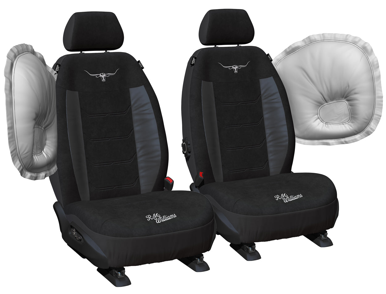 R.M.Williams Suede Velour Seat Covers (VLRMW23BX-BLK30) Black 30