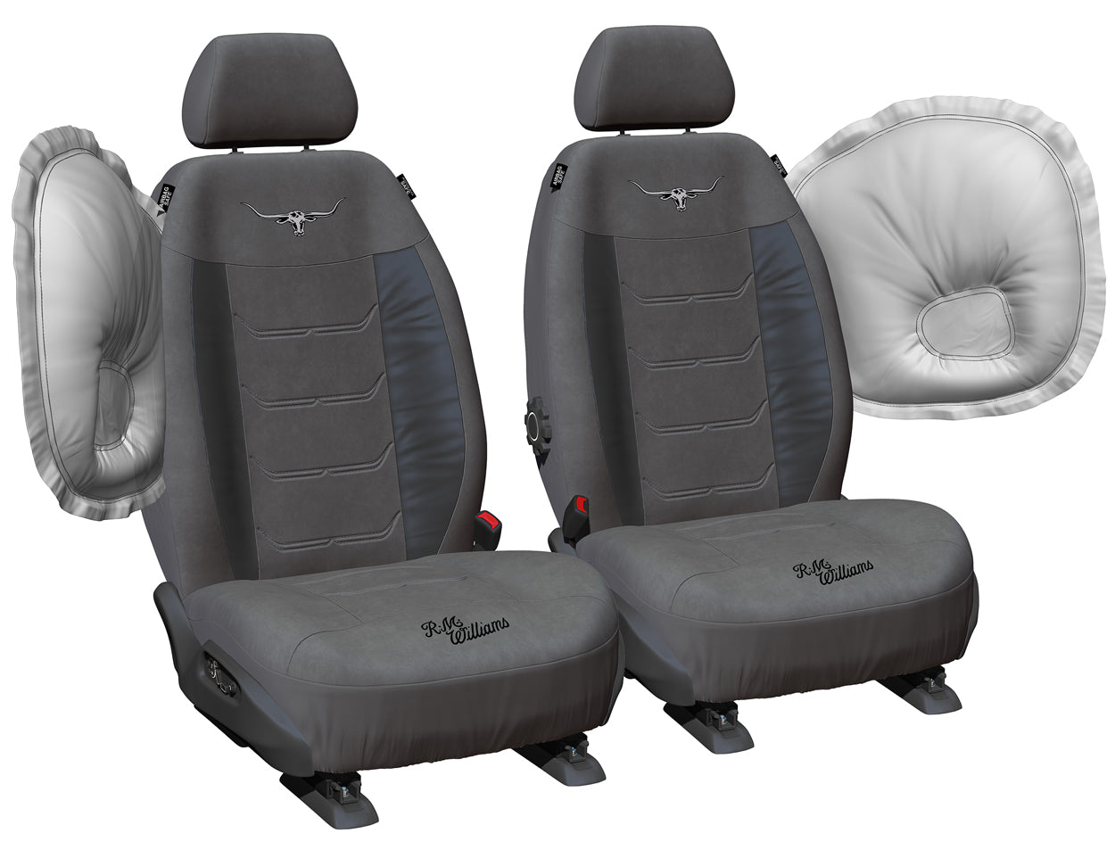 R.M.Williams Suede Velour Seat Covers (VLRMW23BX-GRY30) Grey 30