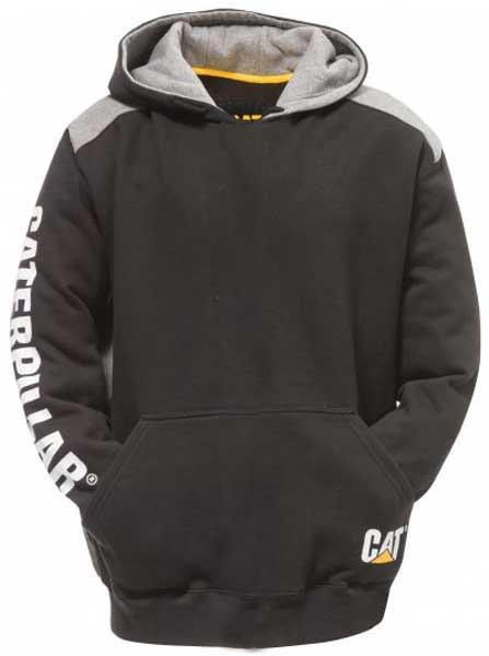 CAT Mens Logo Panel Hooded Sweatshirt (1910802) Black 4XL
