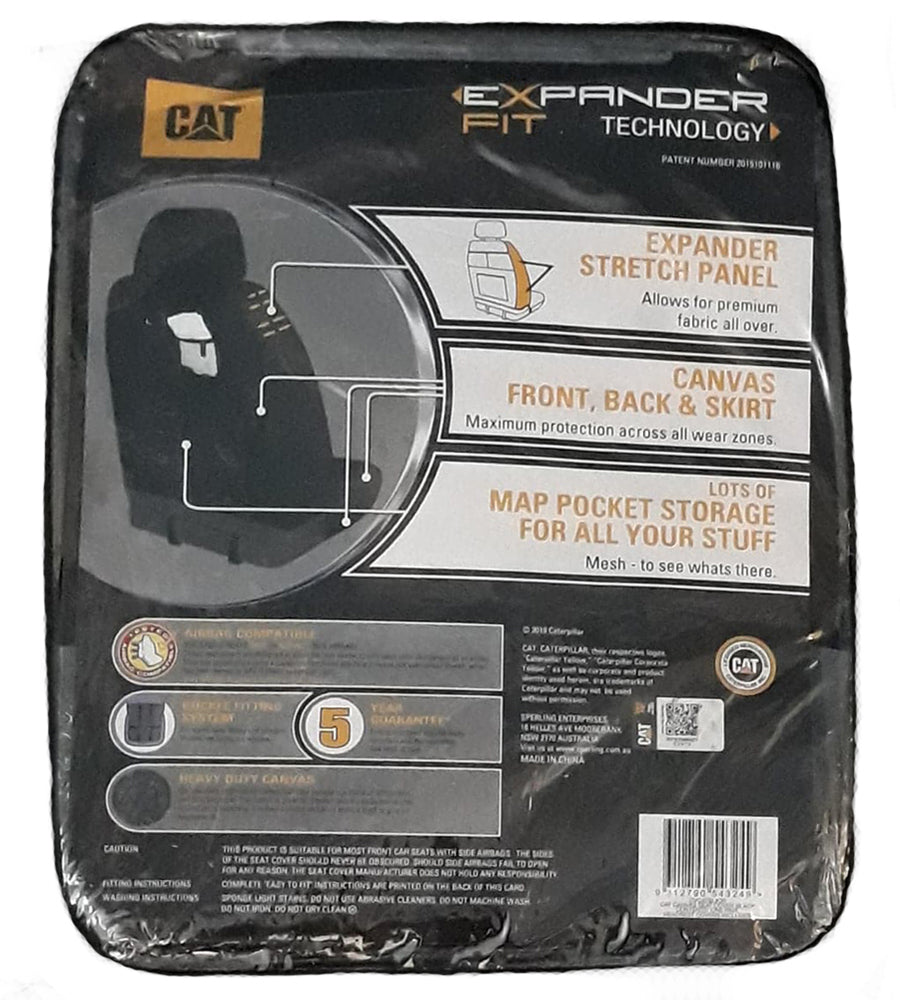 CAT Canvas Car Seat Covers Icon Design (CVCATBX-ICON30) Black