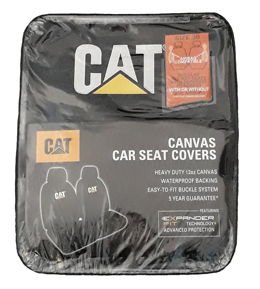 CAT Canvas Car Seat Covers Icon Design (CVCATBX-ICON30) Black