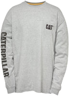CAT Mens Trademark Banner L/S Tee (1510034) Heather Grey S