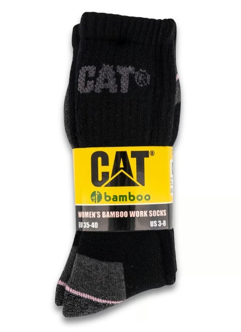 CAT Womens 3 Pack Bamboo Socks (P135300.010) Black 3-8