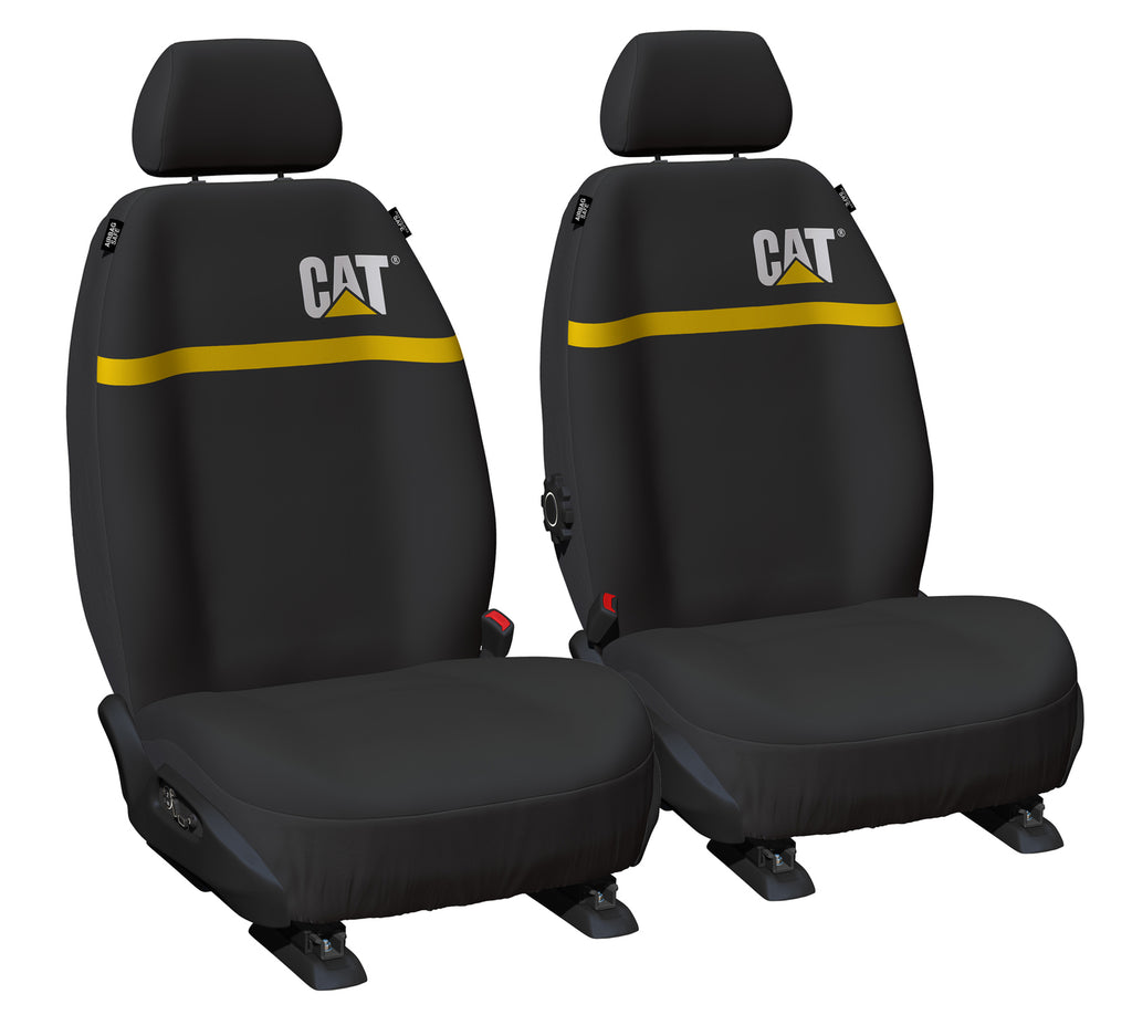 CAT 9oz Poly Canvas & Neoprene Seat Covers (NCCATBX-BLK30) Black/Yellow 30