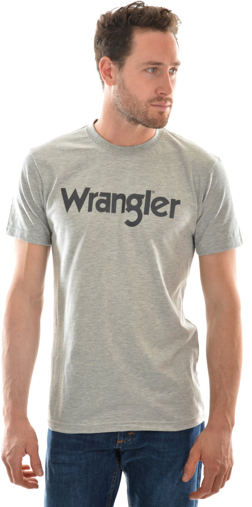 Wrangler Mens Logo S/S T-Shirt (XCP1557501) Grey Marle M