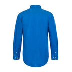 Workcraft Mens Lightweight Closed Front L/S Cotton Drill Shirt (WS3029) Cobalt Blue