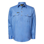 Workcraft Mens Lightweight Closed Front L/S Cotton Drill Shirt (WS3029) Regatta