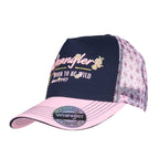 Wrangler Bella High Profile Ponytail Trucker Cap (X6S2935CAP) Navy/Pastel Pink