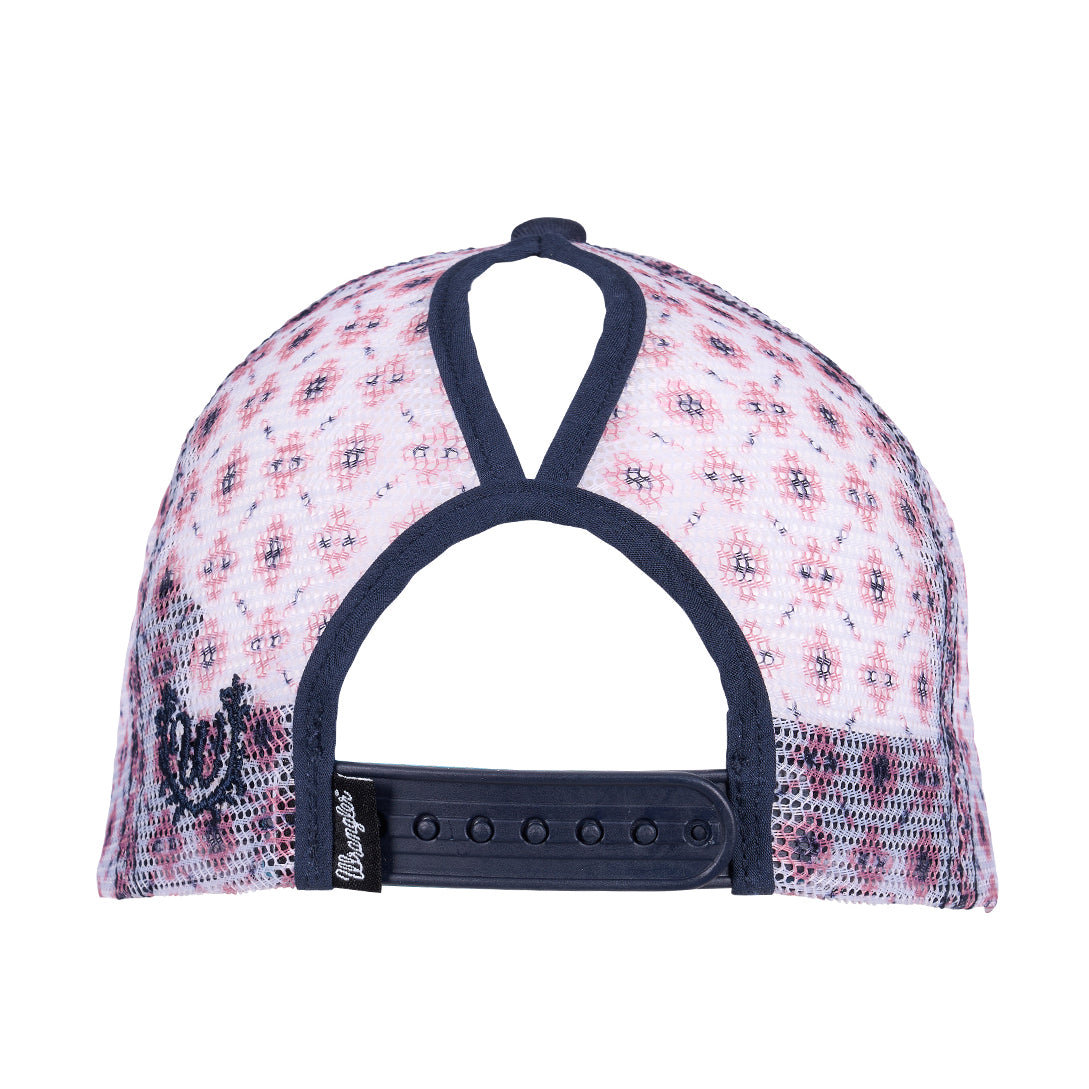 Wrangler Bella High Profile Ponytail Trucker Cap (X6S2935CAP) Navy/Pastel Pink