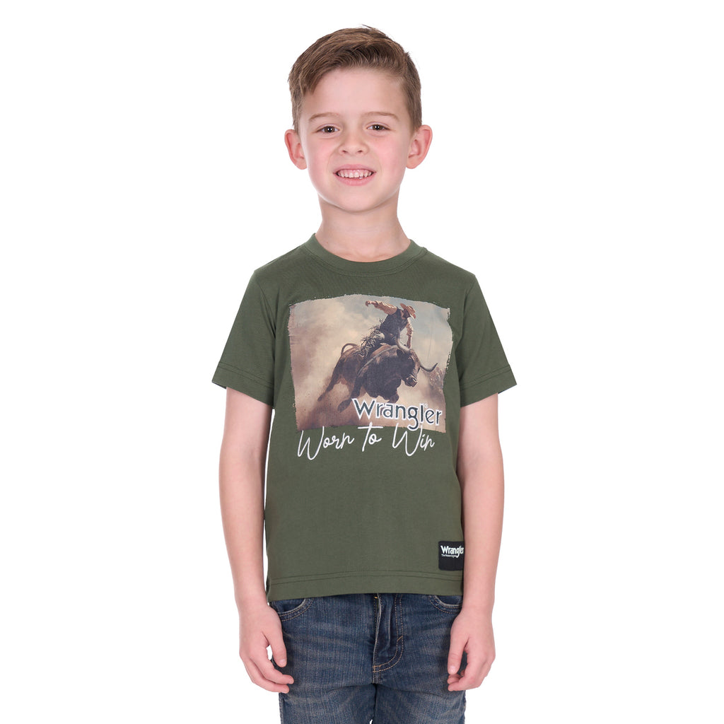 Wrangler Boys Carlos S/S Tee (X6W3557497) Cypress