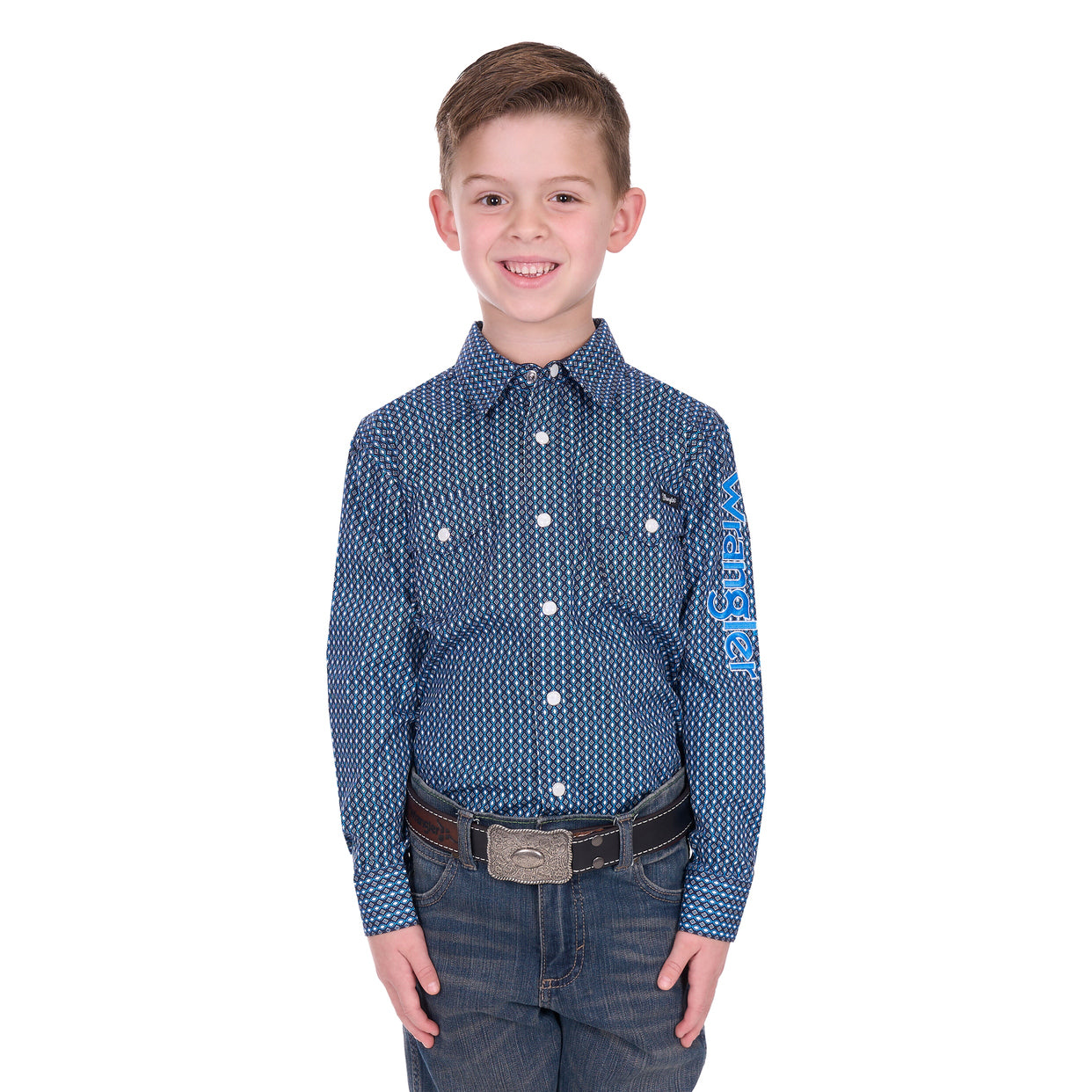 Wrangler Boys Kyle Logo L/S Shirt (X6W3111481) Navy/Blue