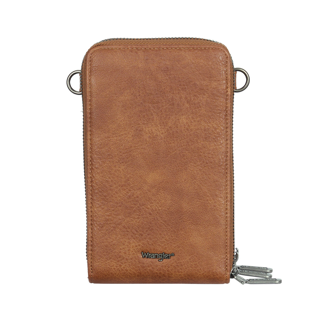 Wrangler Camile Wallet Bag (X6S2977BAG) in tan showing the PU faux leather back on a white background.