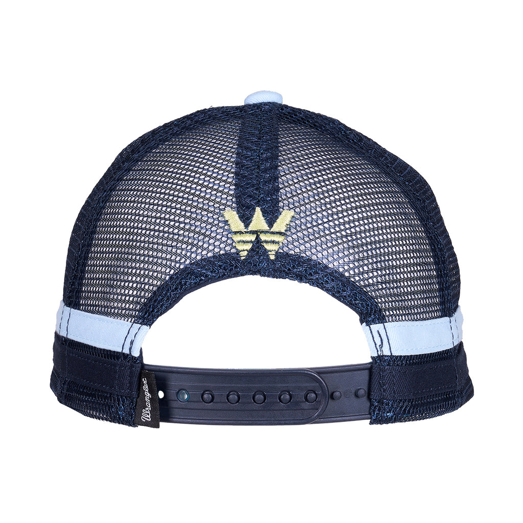 Wrangler Childrens Bruno Trucker Cap (X6S3947CAP) Light Blue/Navy