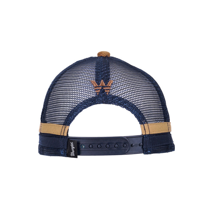 Wrangler Childrens Conner Trucker Cap (X6W3952CAP) Tan/Navy OSFM